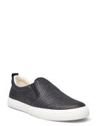 Lauren Ralph Lauren Haddley Leather-Trim Straw Sneaker Svart