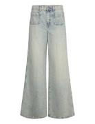 Mango Wideleg Jeans With Pockets Blå