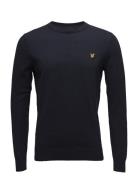 Lyle & Scott Cotton Merino Crew Jumper Marinblå