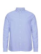 Knowledge Cotton Apparel Harald Small Owl Oxford Regular Fit Blå