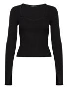 Gina Tricot Rib Knitted Top Svart