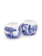 Spode Blue Italian Tealight Holders - Set Of 2 Blå