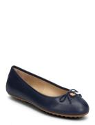 Lauren Ralph Lauren Jayna Nappa Leather Driver Flat Marinblå