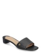 Lauren Ralph Lauren Fay Tumbled Leather Sandal Svart