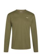 ZEBDIA Men L/S Sports Tee Khaki Green