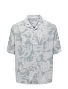 ONLY & SONS Onsden Life Rlx Ss Graphic Aop Shirt Blå