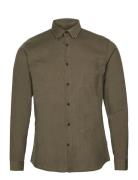 Lindbergh Fine Corduroy Shirt L/S Khaki Green