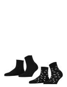 Esprit Socks Mini Flower Sso 2P Svart