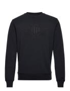 GANT Reg Tonal Shield C-Neck Sweat Svart