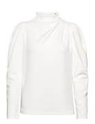 Selected Femme Slffenja Ls T-Neck Top B Noos Vit