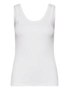 GANT Slim Ribbed Tank Top Vit