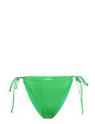 Gina Tricot Shiny Ruched Tie Bikini Brief Grön