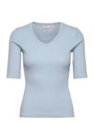 Basic Apparel Ludmilla Ss Tee Gots Blå