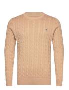 GANT Cotton Cable C-Neck Beige