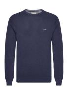 GANT Cotton Pique C-Neck Marinblå