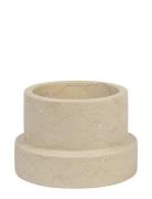 Mette Ditmer Marble Block Candleholder, Tall Beige