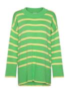 ONLY Carmakoma Carhella Ls Loose Striped O-Neck Knt Grön