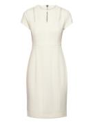 Calvin Klein Scuba Crepe Ss Cut Out Dress Vit