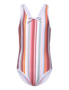 Color Kids Swimsuit W. Bow, Aop Multi/patterned