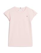 Tommy Hilfiger Essential Ruffle Sleeve Top Ss Rosa