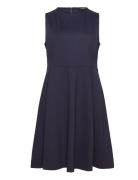 Lauren Women Ponte Fit-And-Flare Dress Marinblå