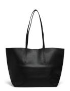 Mango Pebbled Effect Shopper Bag Svart