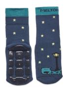 Melton Night Dog Socks W. Anti-Slip Blå