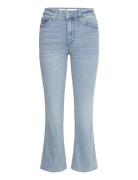 Mango Sienna Flared Cropped Jeans Blå