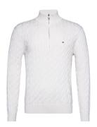 Tommy Hilfiger Classic Cotton Cable Zip Mock Vit