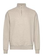 Les Deux Dexter Half-Zip Sweatshirt Kräm