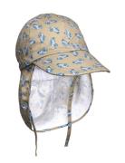 Melton Cap W/Neck & Tie W/Print Beige