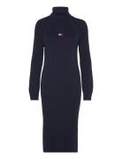 Tommy Jeans Tjw Mockneck Badge Sweater Dress Marinblå