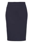 Mango Pencil Skirt With Rome-Knit Opening Marinblå