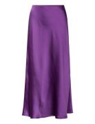 Mango Midi Satin Skirt Lila