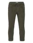 Mango Corduroy Jogger Trousers Khaki Green