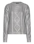 Mango Foil Braided Jumper Silver