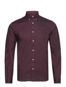 Lindbergh Yarn Dyed Oxford Superflex Shirt Burgundy