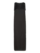 Mango Black Textured Midi-Dress Svart