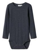 Name It Nmmwang Wool Needle Ls Body Solid Noos Marinblå