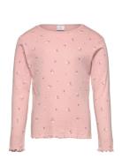 Lindex Top L S Pointelle Aop Rosa