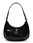 Tory Burch Robinson Spazzolato Convertible Crescent Bag Svart