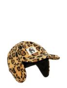 Mini Rodini Leopard Fleece Cap Brun