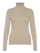 Calvin Klein Jeans Woven Label Roll Neck Sweater Beige