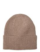 Davida Cashmere Fold Rib Cap Beige