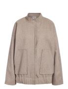 NOISY MAY Nmhalston L/S Bomber Jacket Wvn Noos Beige