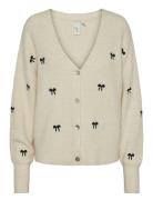 YAS Yasbow Ls Embroided Knit Cardigan S. Kräm