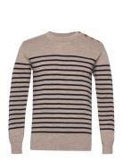 Armor Lux Striped Mariner Sweater "Molène" Beige