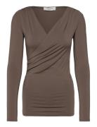 Rosemunde Rwsbillie Ls V-Neck Brun