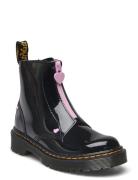 Dr. Martens Bex Heart Zip Boot J Black+Pale Pink Patent Lamper Svart