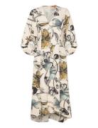 STINE GOYA Three-Quarter Sleeve Midi Dress, 22 Multi/patterned